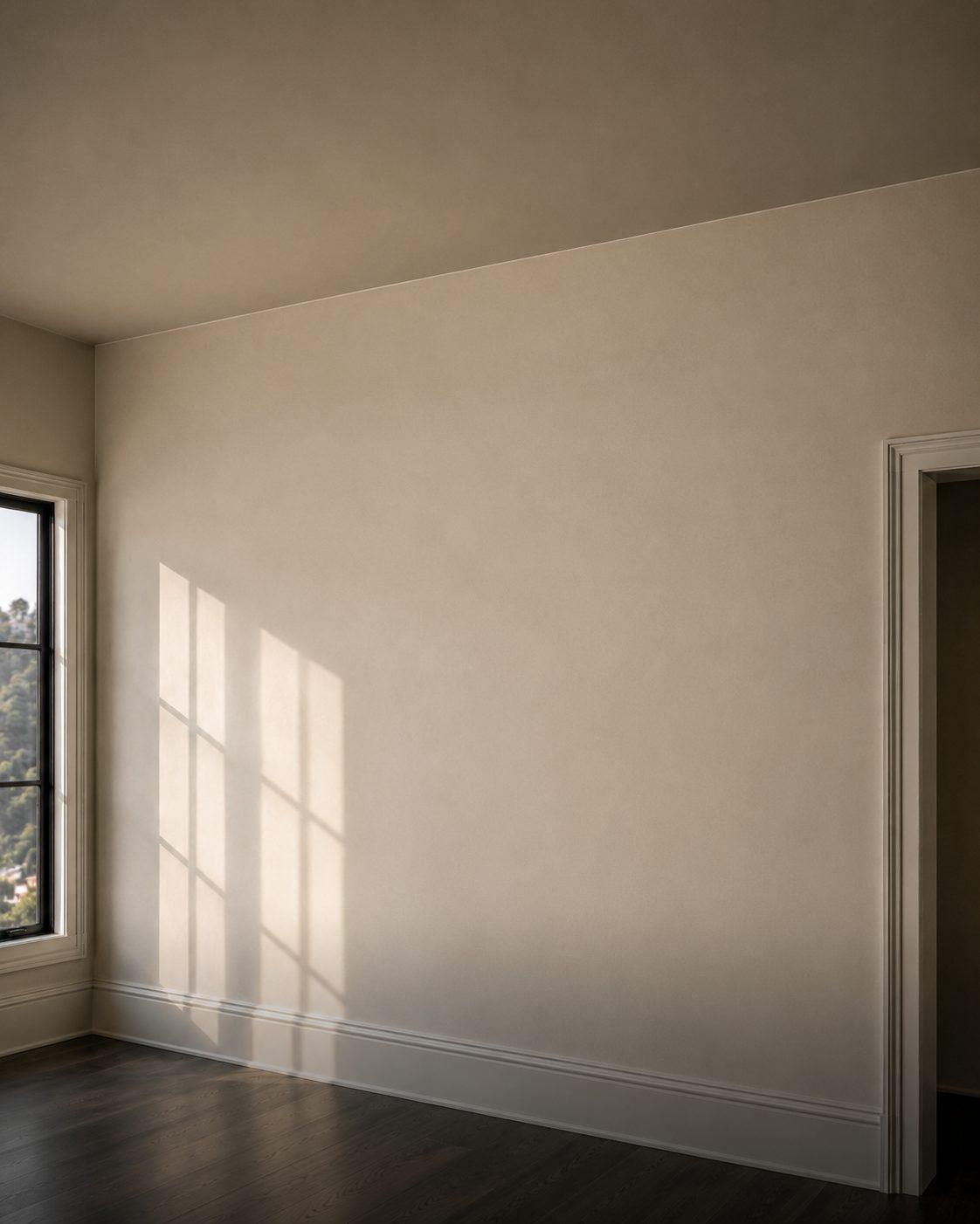 Restored interior paint finish across a large residential wall